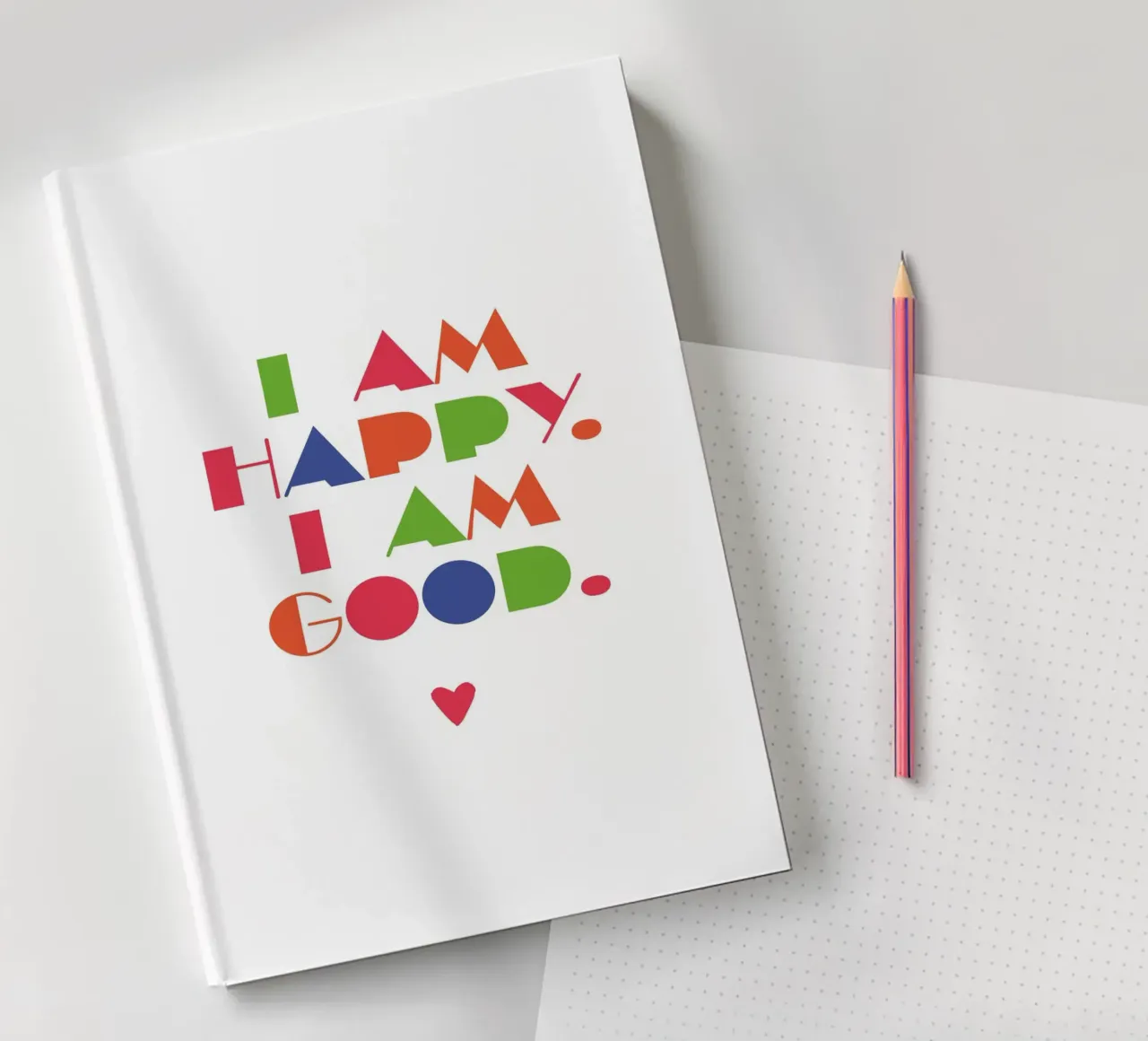 I am happy, I am good notebook by maramirage