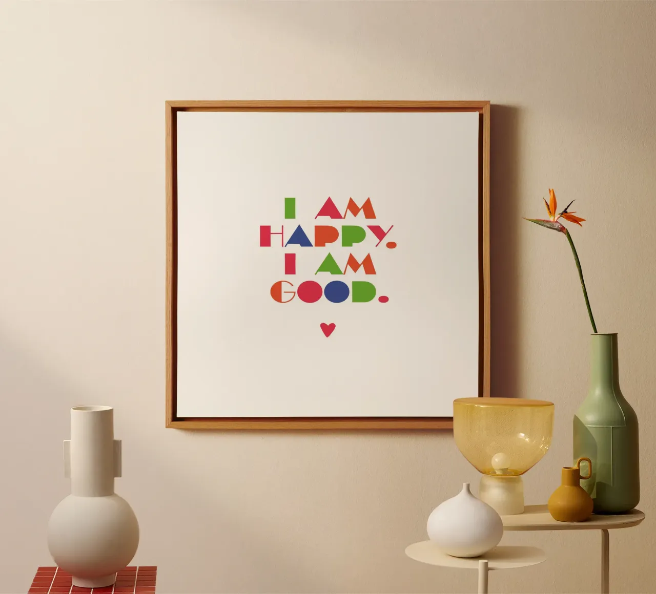 I am happy, I am good canvas by maramirage