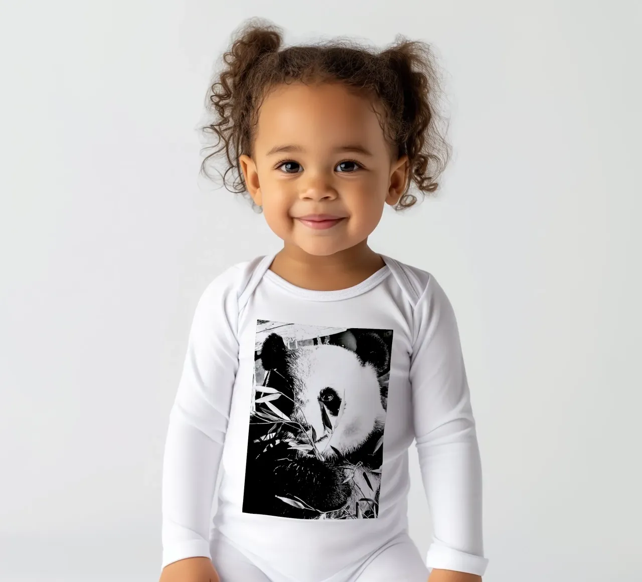 Hungry Panda long-sleeve baby romper by Babett Schultze