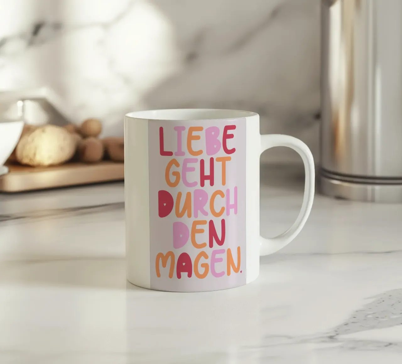 Liebe geht durch den Magen ceramic mug by maramirage