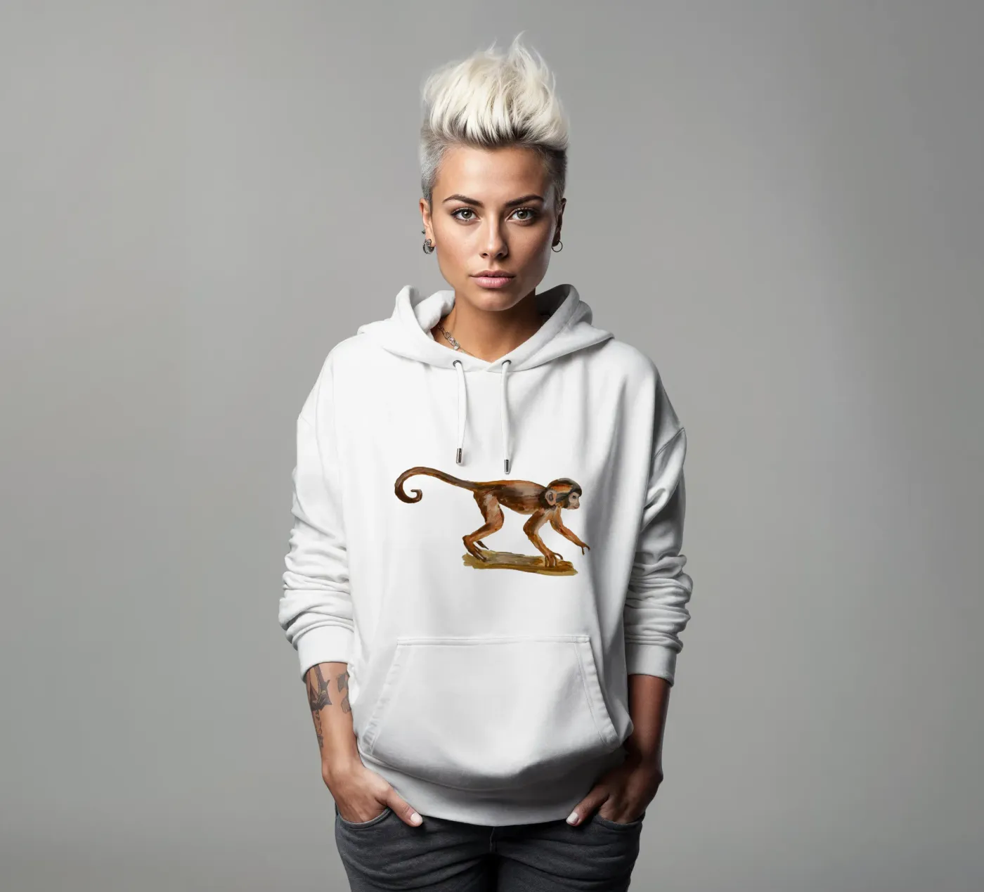 Monkey hoodie van Femke Zwaan