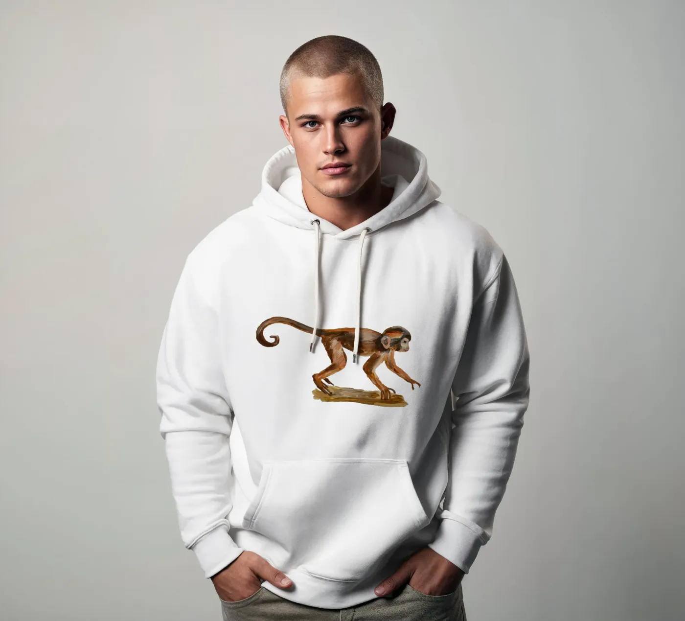 Monkey hoodie van Femke Zwaan