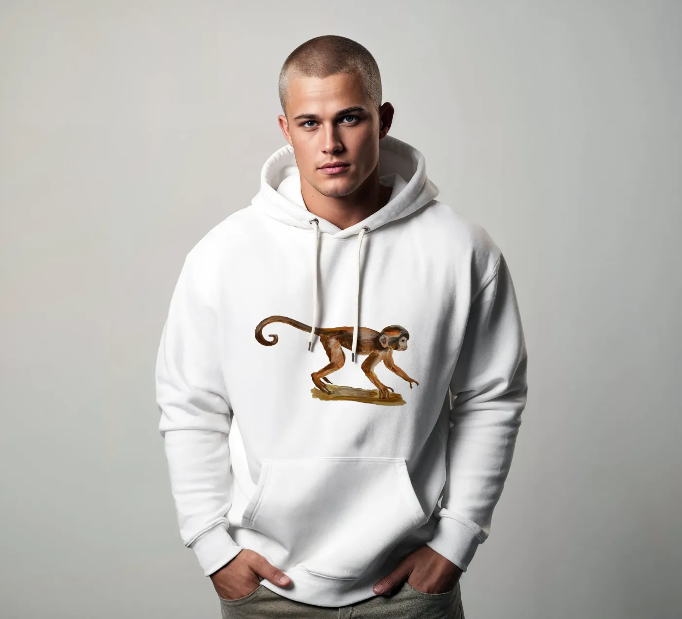 Monkey hoodie van Femke Zwaan