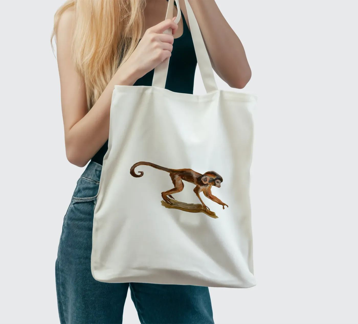 Monkey tote bag by Femke Zwaan