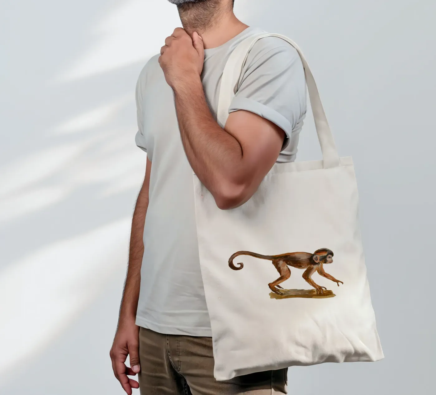 Monkey tote bag by Femke Zwaan