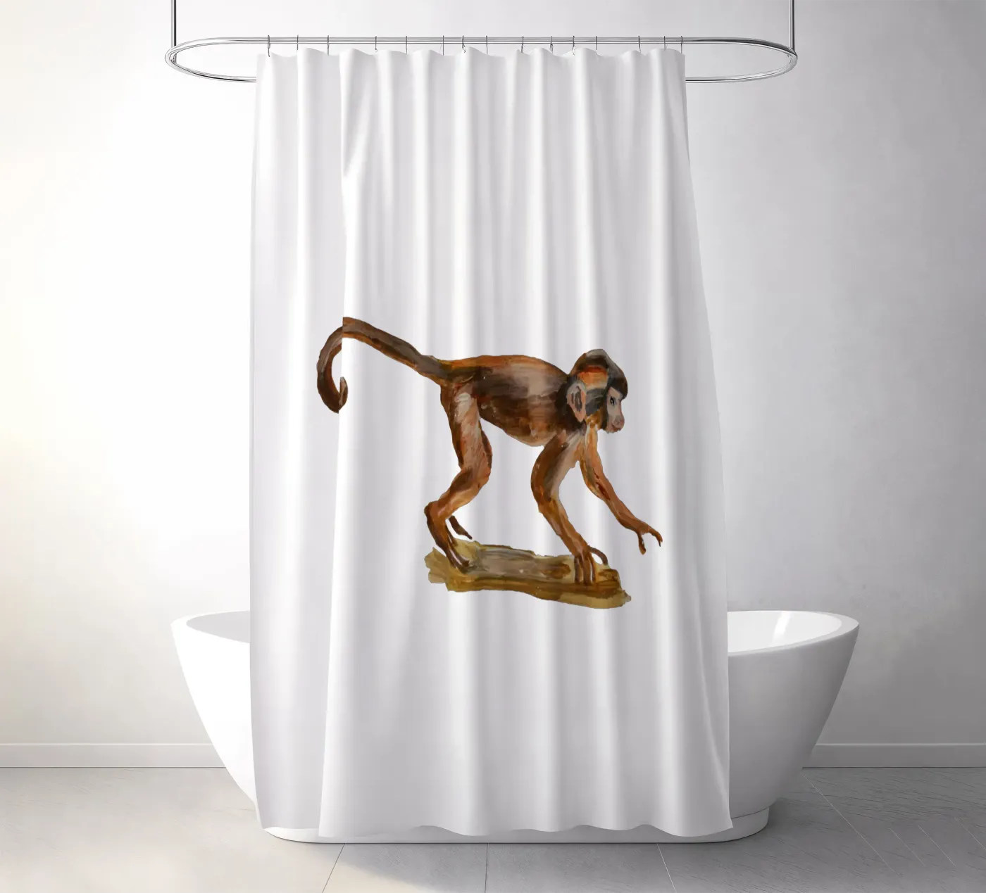 Monkey douchegordijn van Femke Zwaan