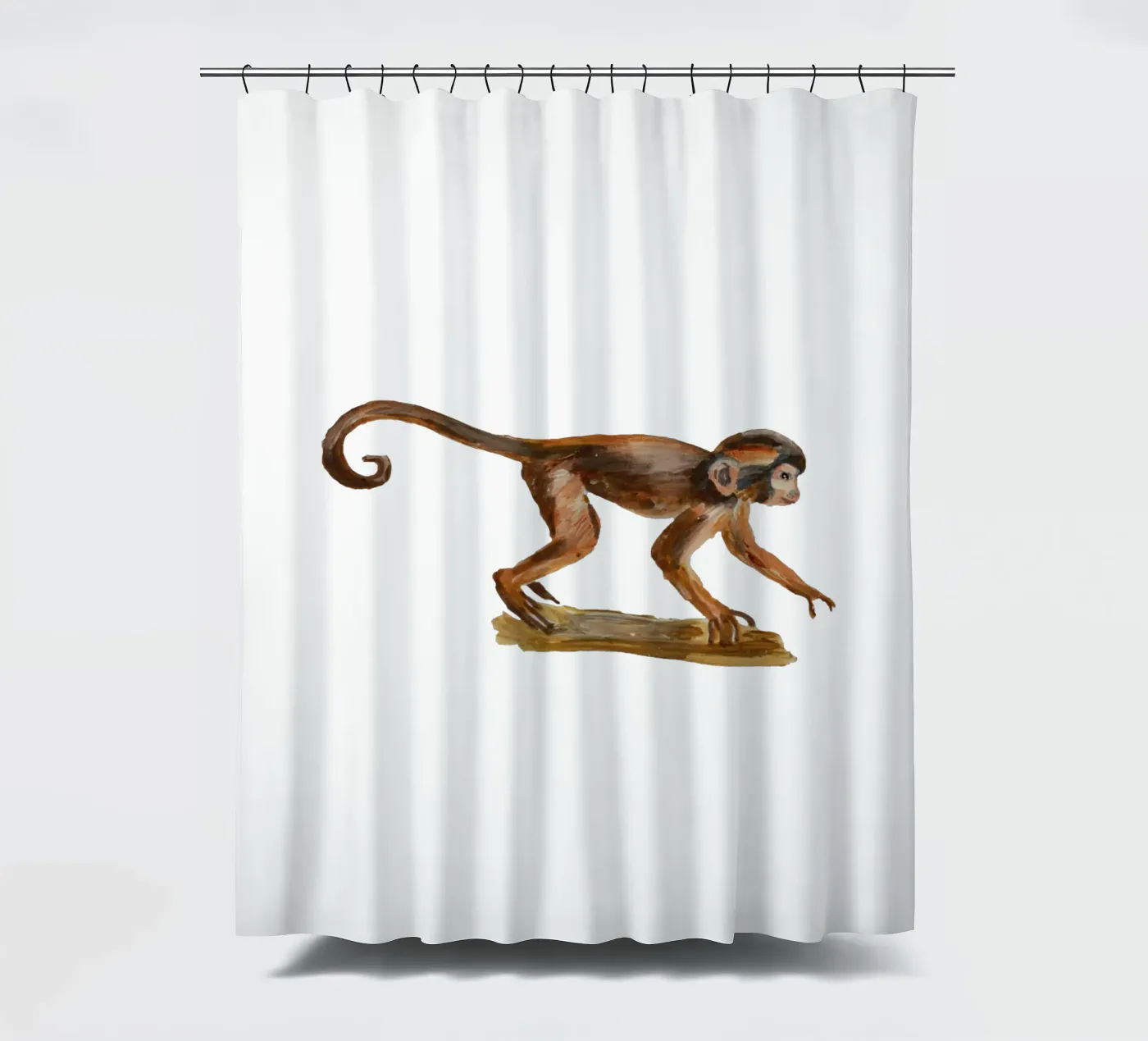 Monkey douchegordijn van Femke Zwaan