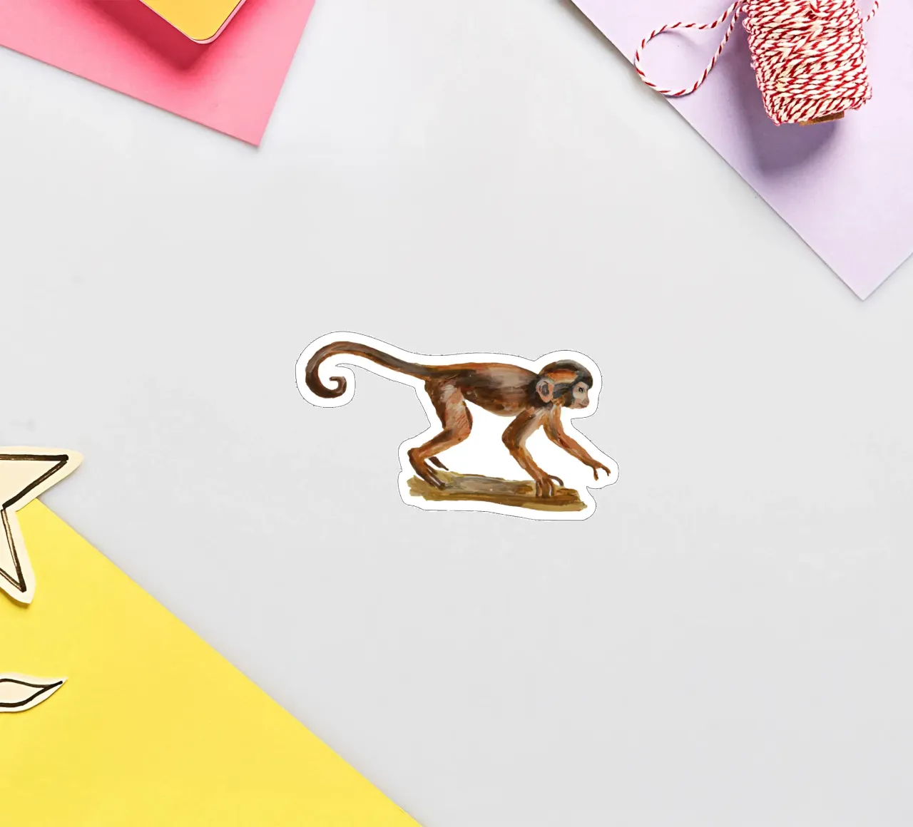 Monkey sticker by Femke Zwaan