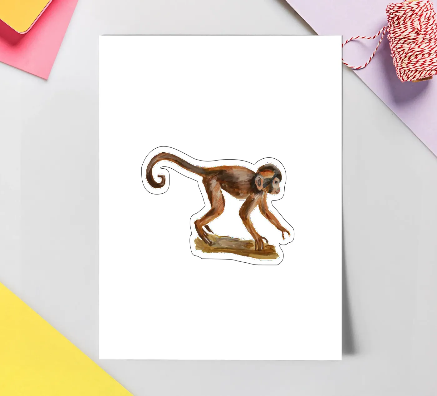 Monkey stickervel van Femke Zwaan
