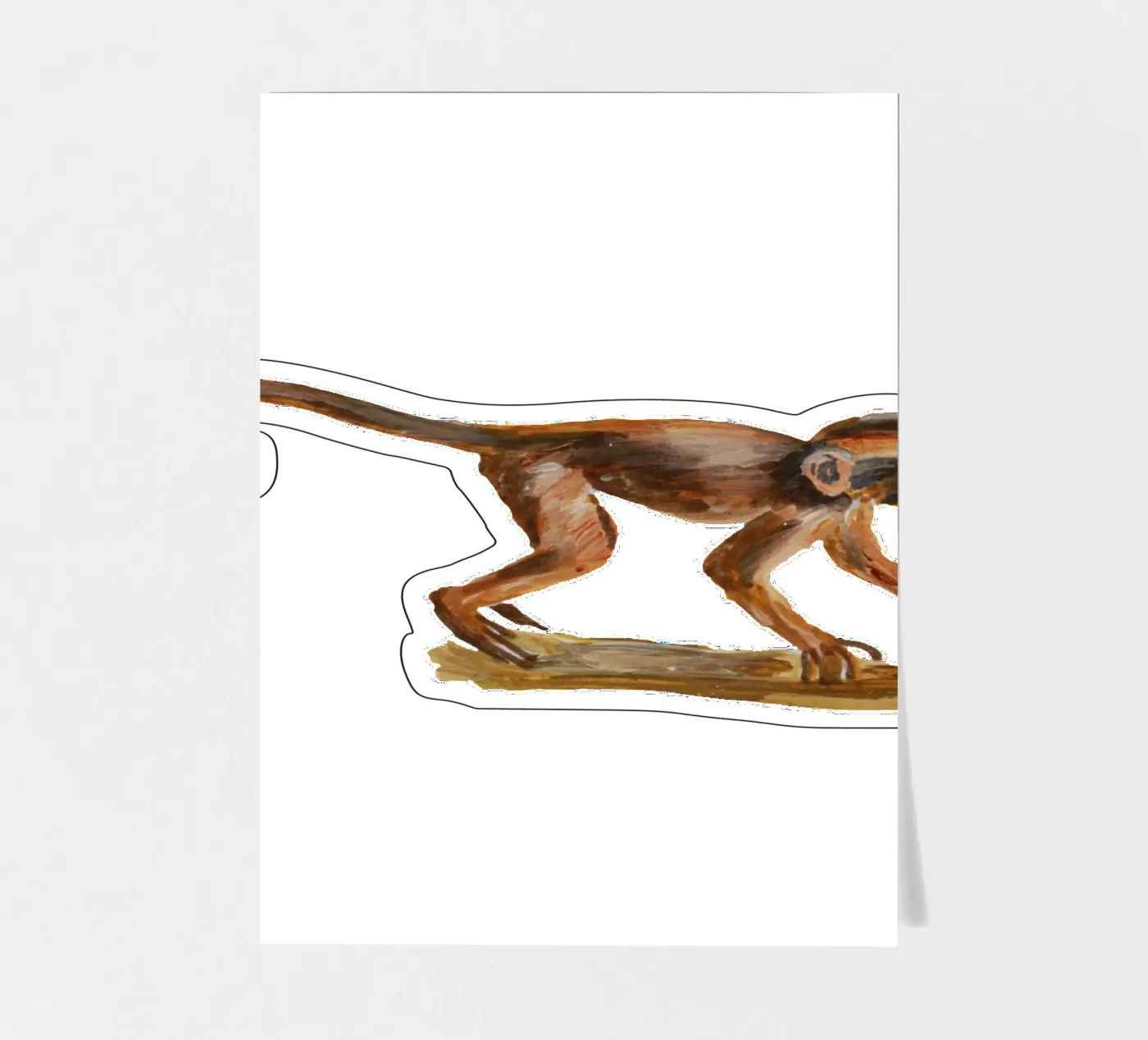 Monkey stickervel van Femke Zwaan