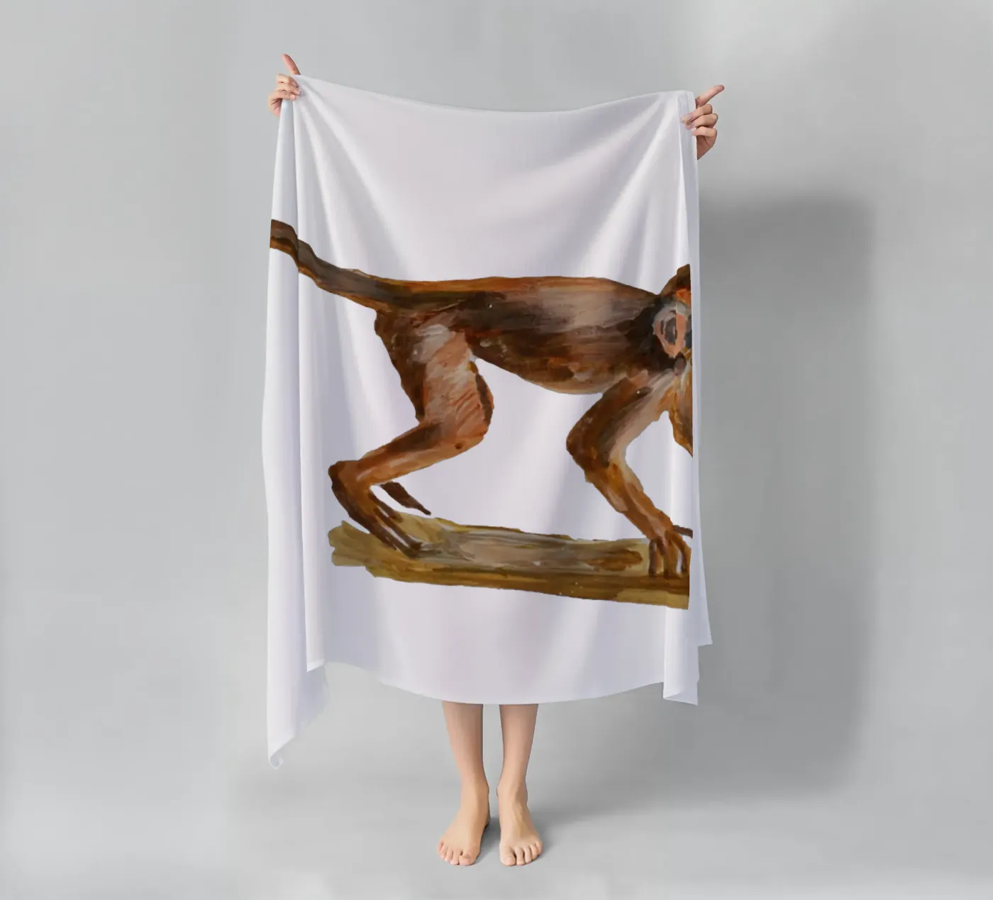 Monkey strandhanddoek van Femke Zwaan