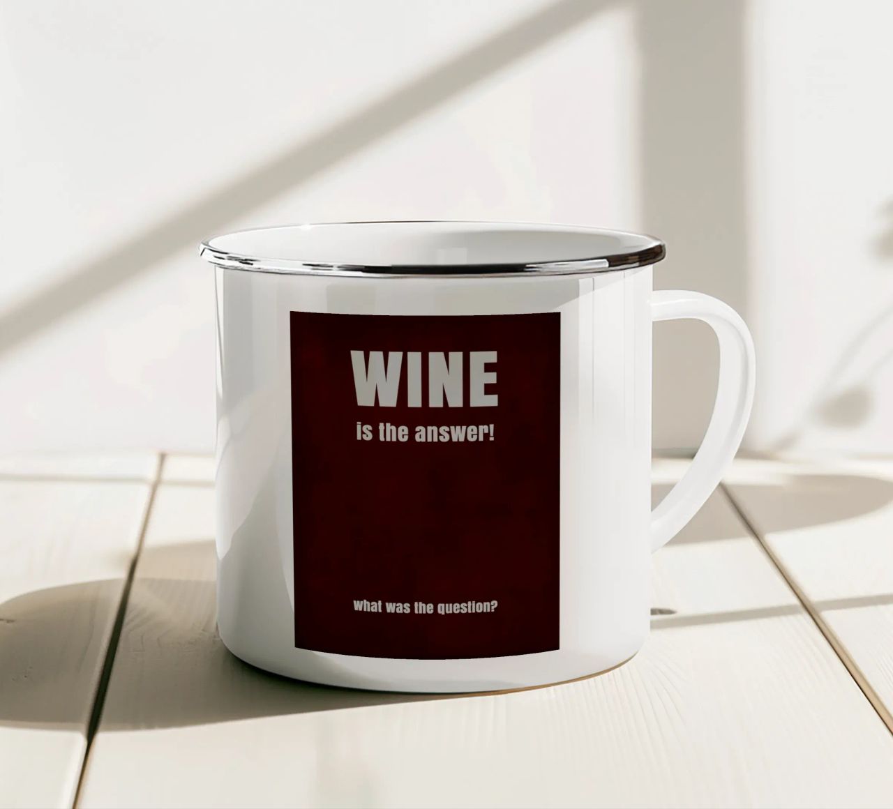 Wine is the answer tazza in smalto da maramirage