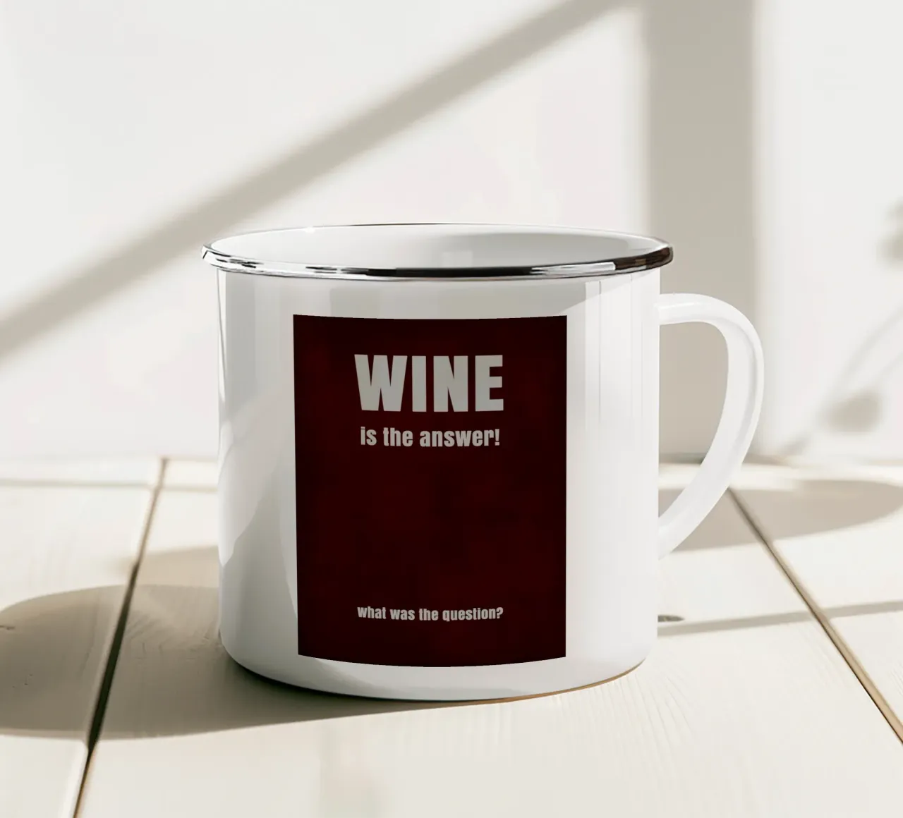 Wine is the answer tazza in smalto da maramirage