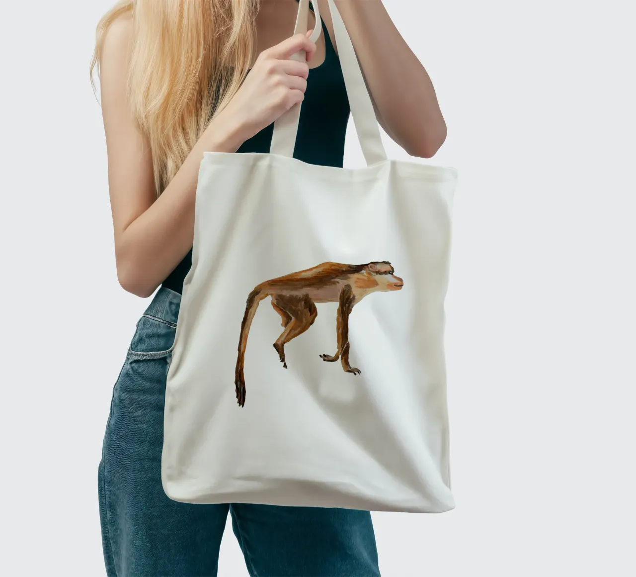 Monkey tote bag by Femke Zwaan
