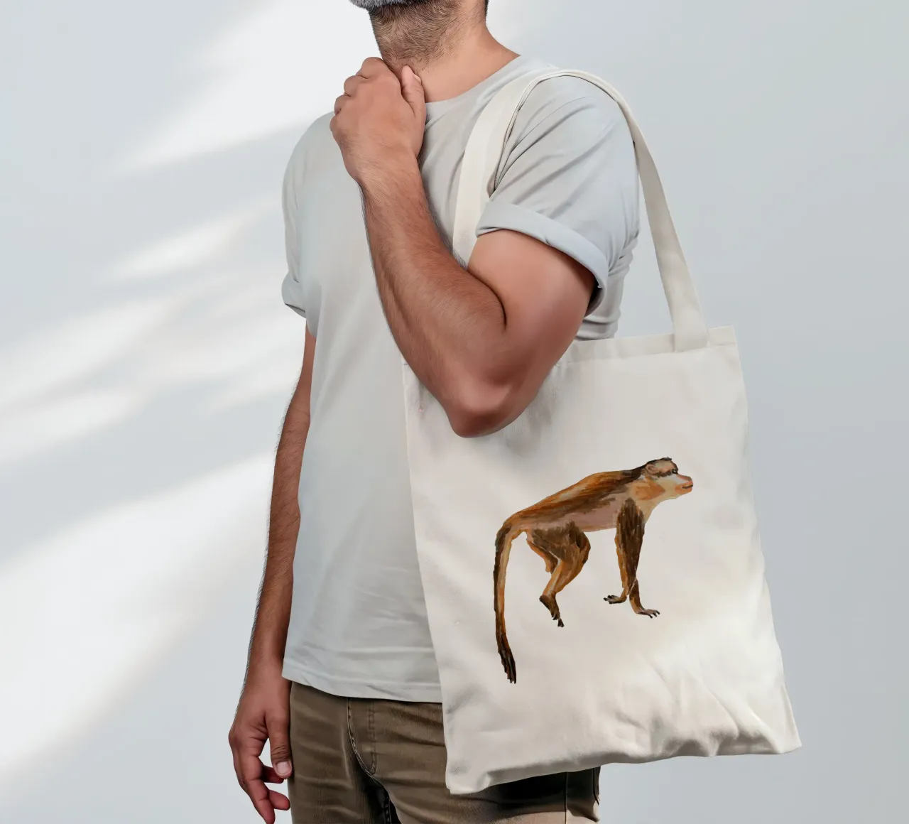 Monkey tote bag by Femke Zwaan