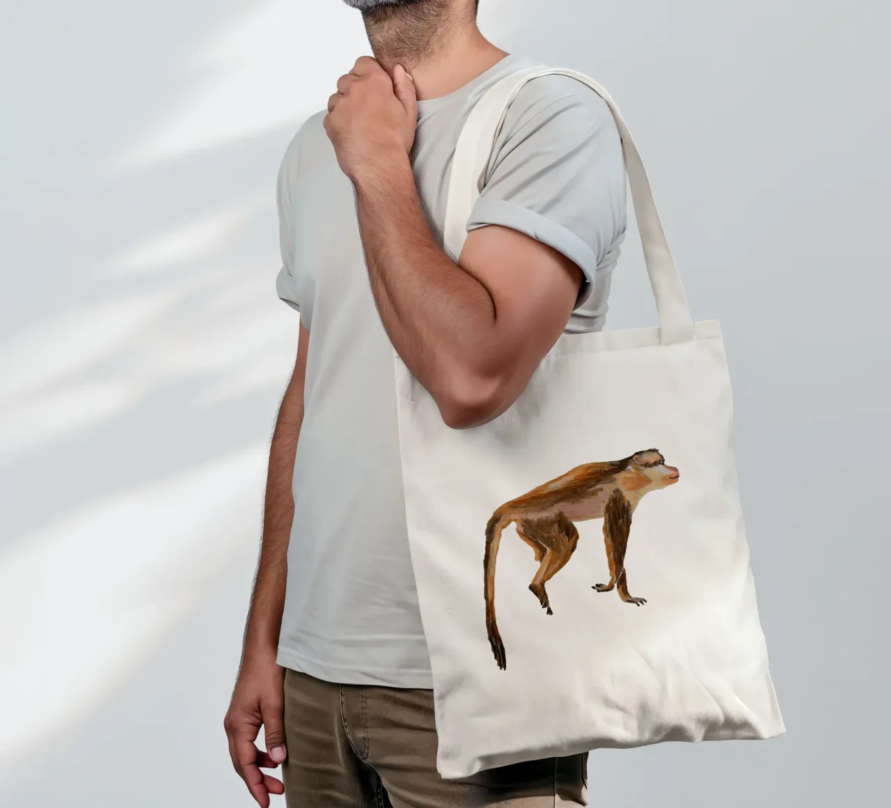 Monkey borsa in juta da Femke Zwaan