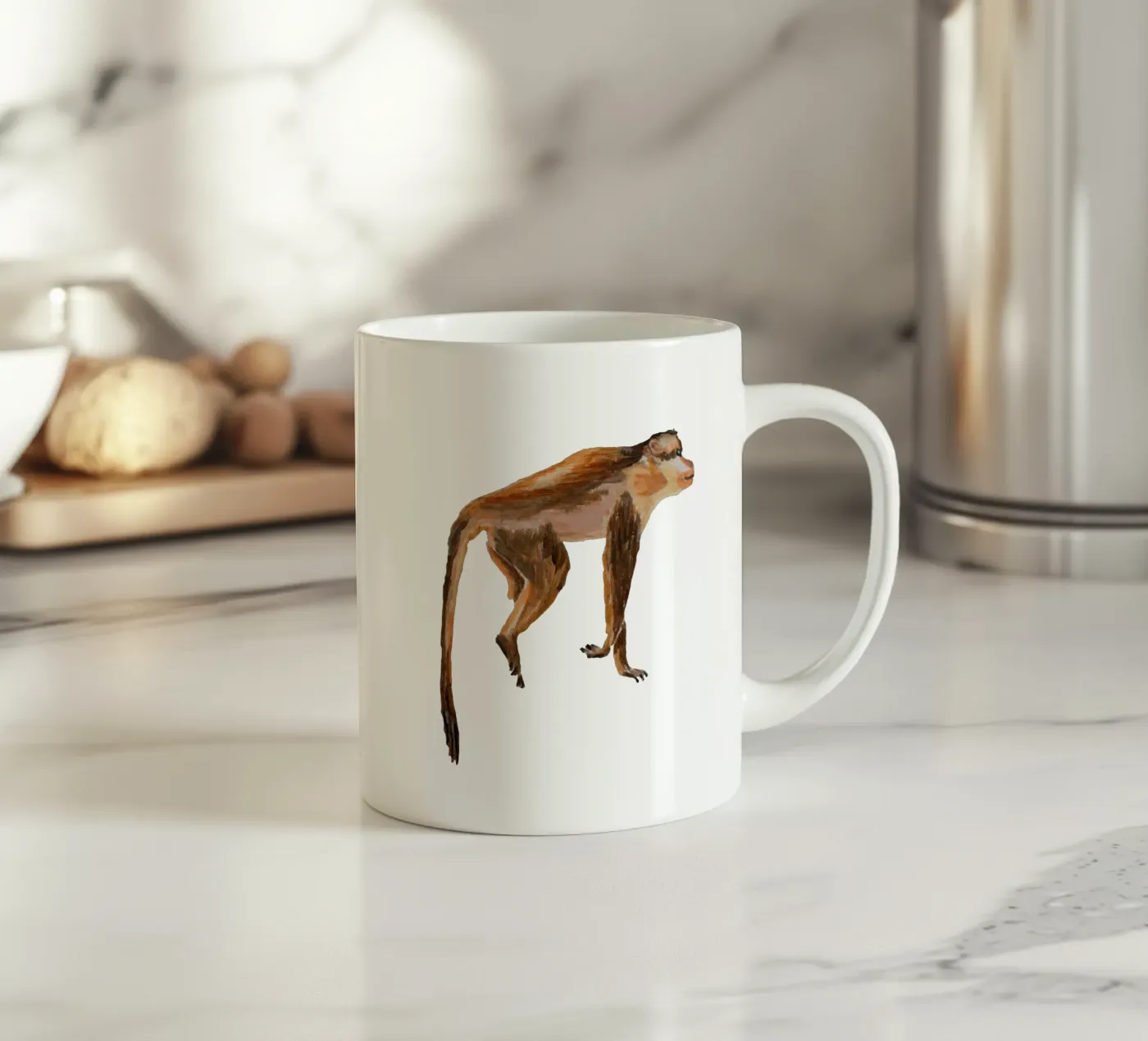 Monkey ceramic mug by Femke Zwaan