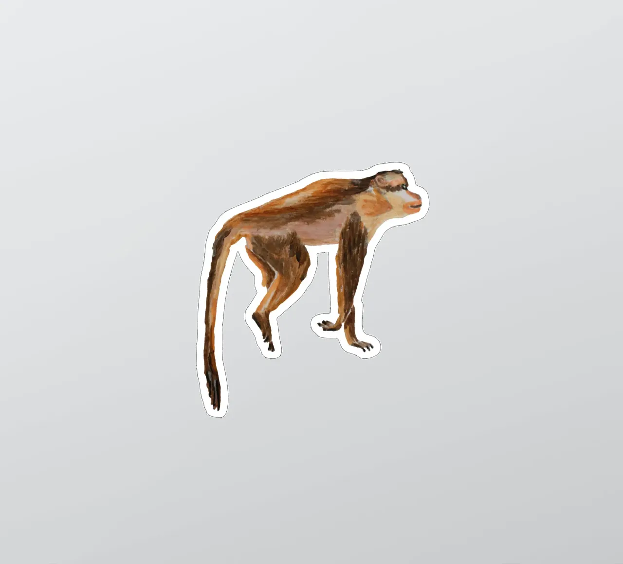 Monkey sticker van Femke Zwaan