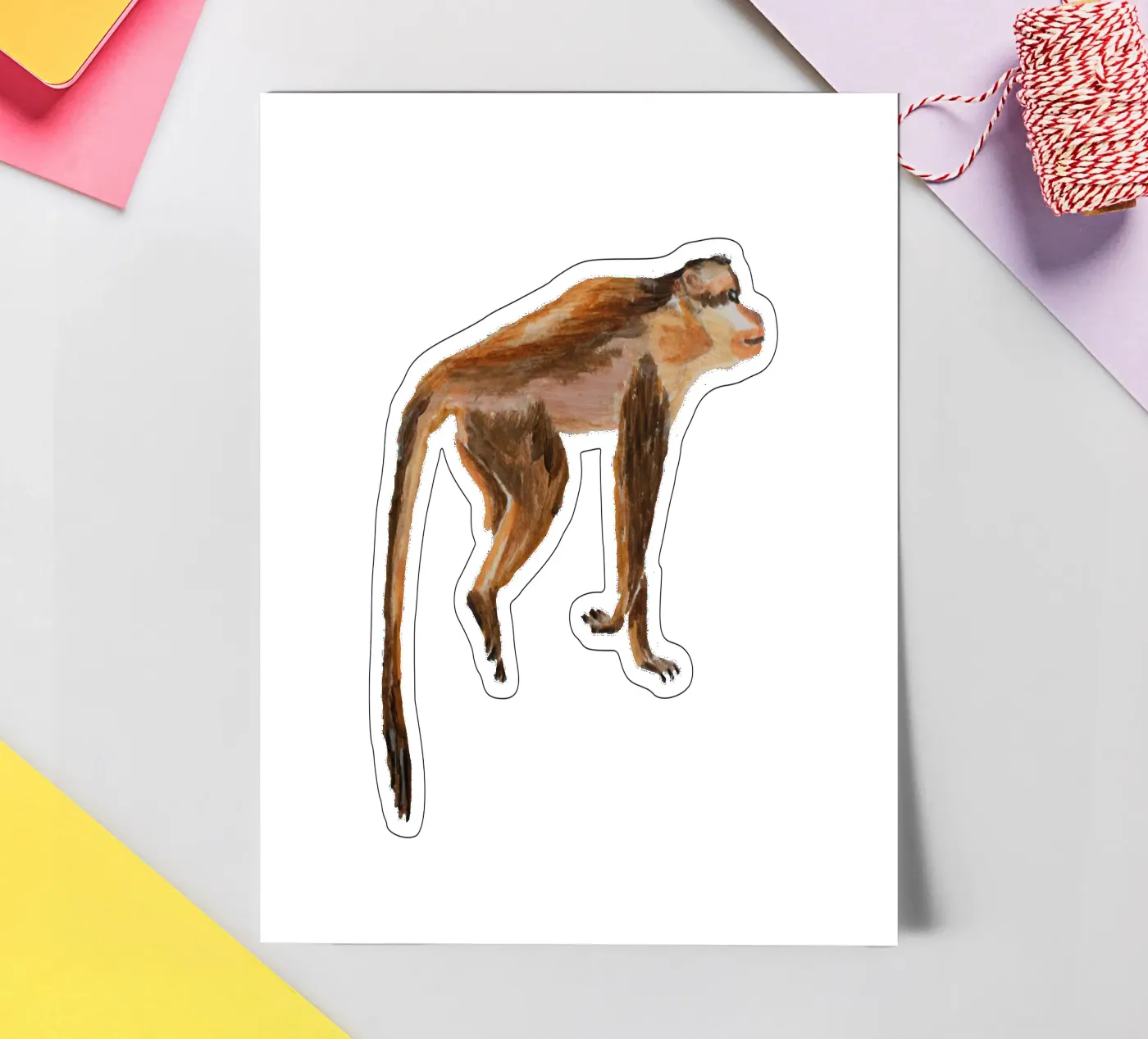 Monkey stickervel van Femke Zwaan