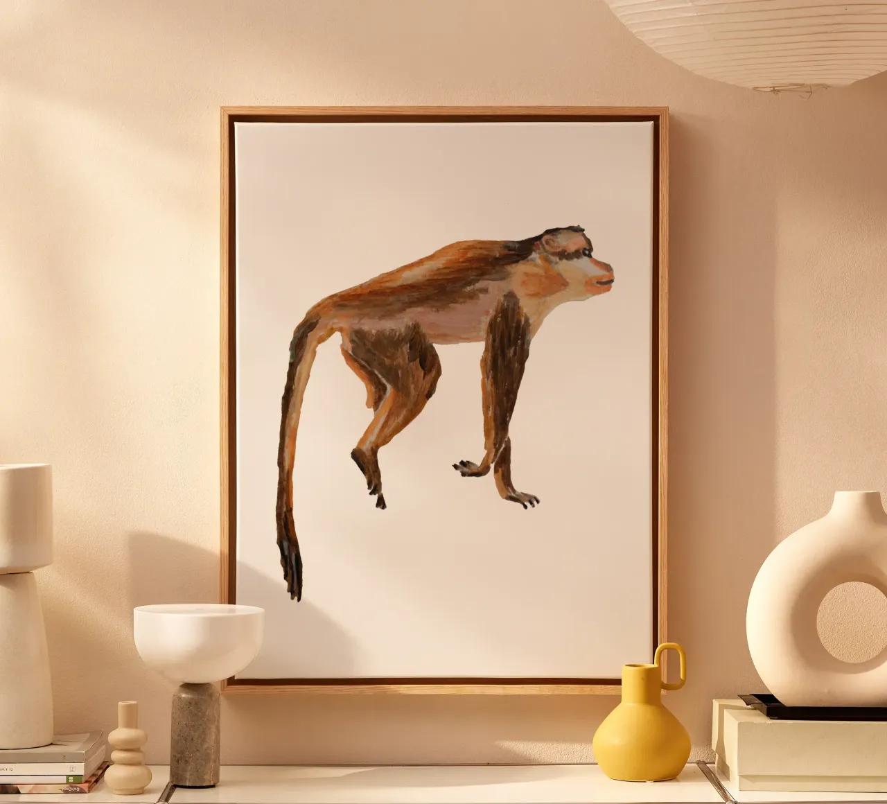 Monkey tela con Cornice a cassetta da Femke Zwaan