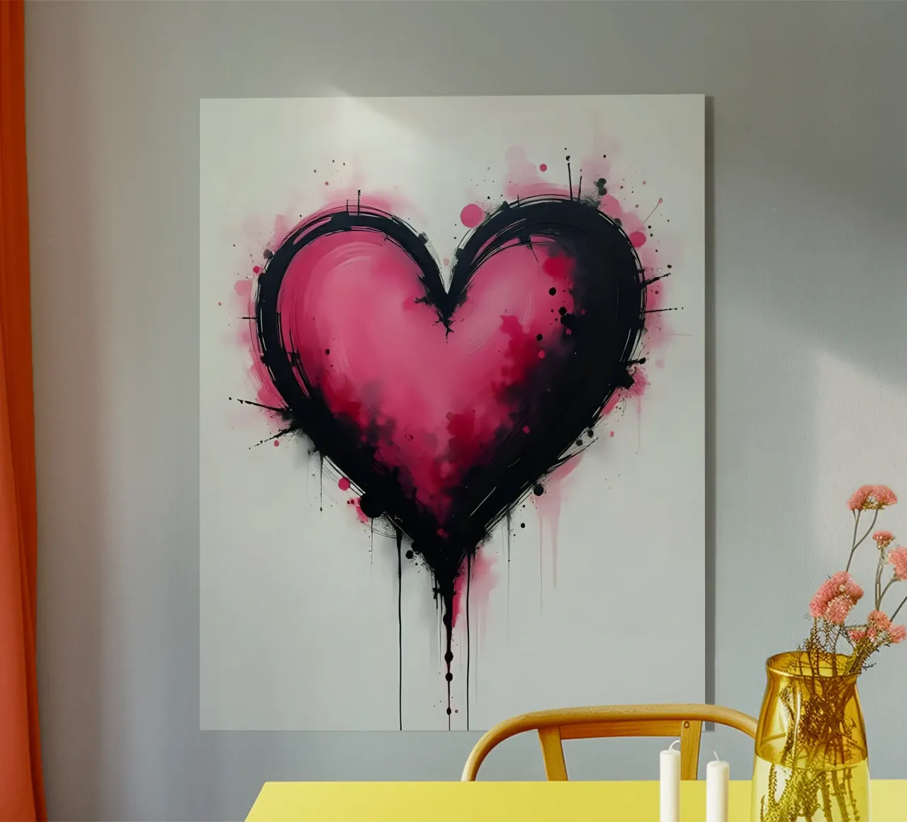 cuore_rosa_nero_1 plexiglass da Pink- und LoveArt by LK