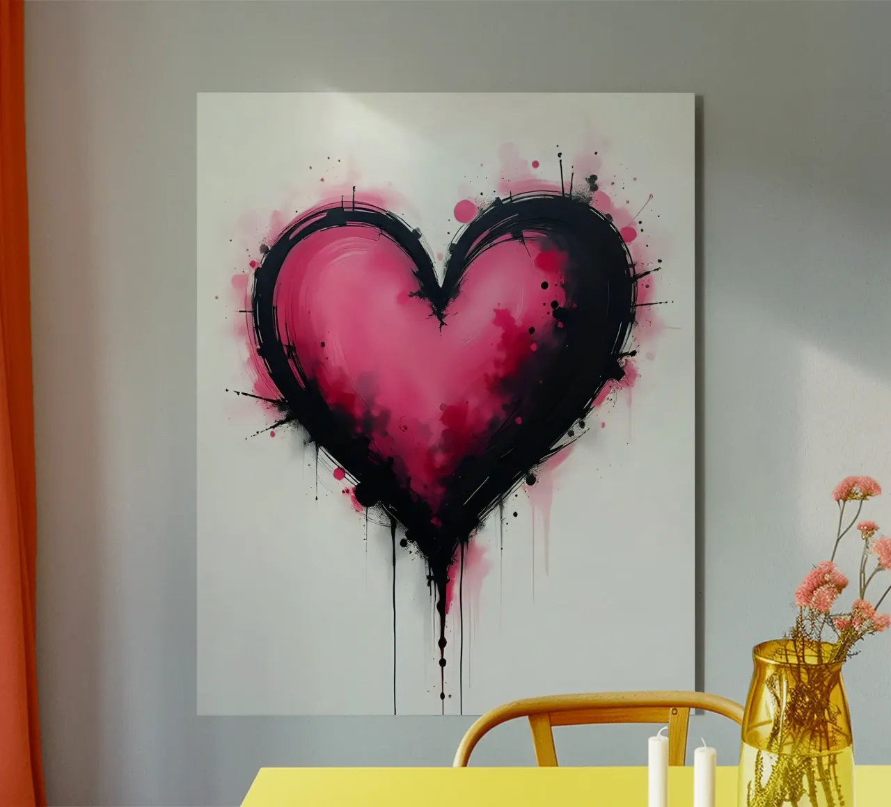 cuore_rosa_nero_1 alluminio dibond da Pink- und LoveArt by LK