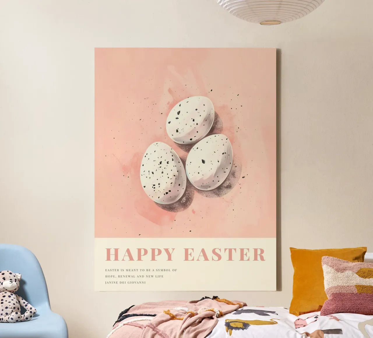 Happy Easter No 02 tela con Cornice a cassetta da treechild