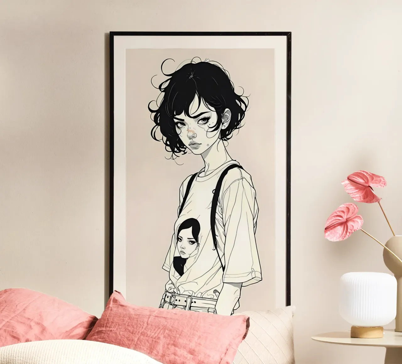 Minimalist Art Poster 621 poster with plastic frame by ahmiaLodri