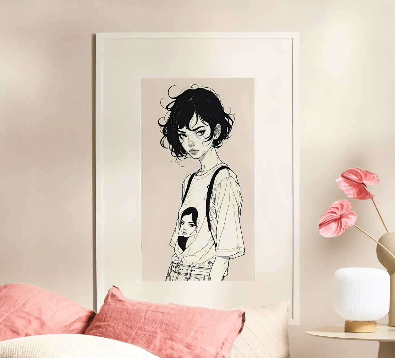 Minimalist Art Poster 621 poster with plastic frame by ahmiaLodri