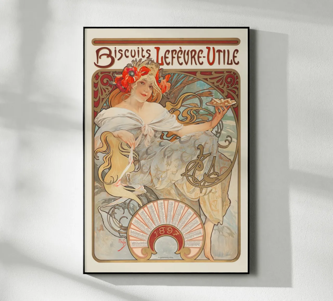 Alfons Mucha - Biscotti Lefèvre Utile plexiglass da Old Masters