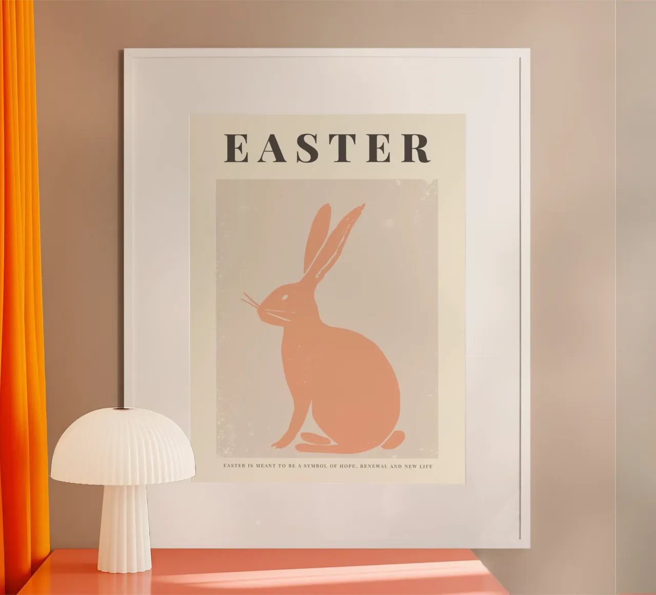 Happy Easter No 06 poster con telaio in legno da treechild