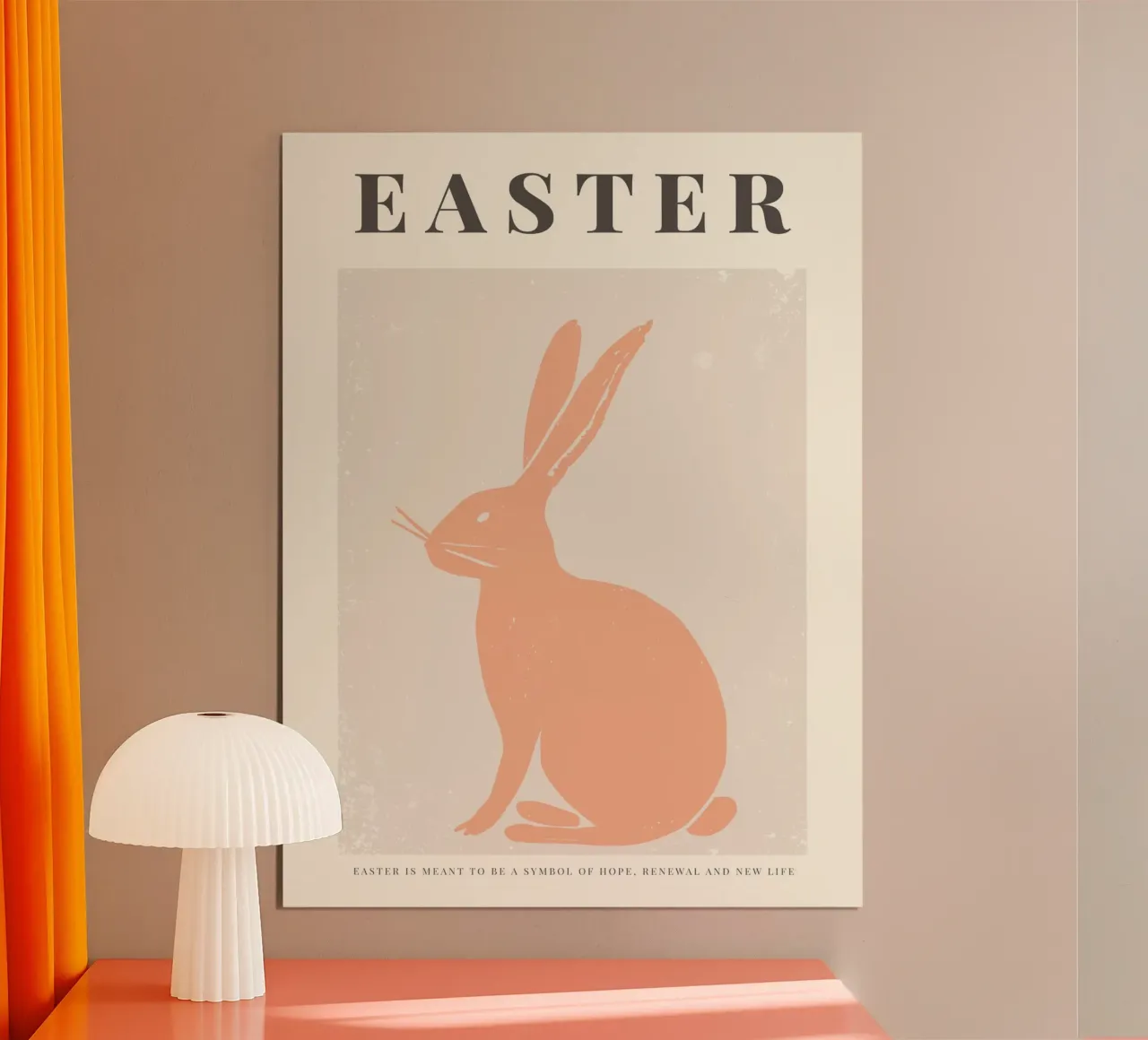 Happy Easter No 06 poster con telaio in legno da treechild