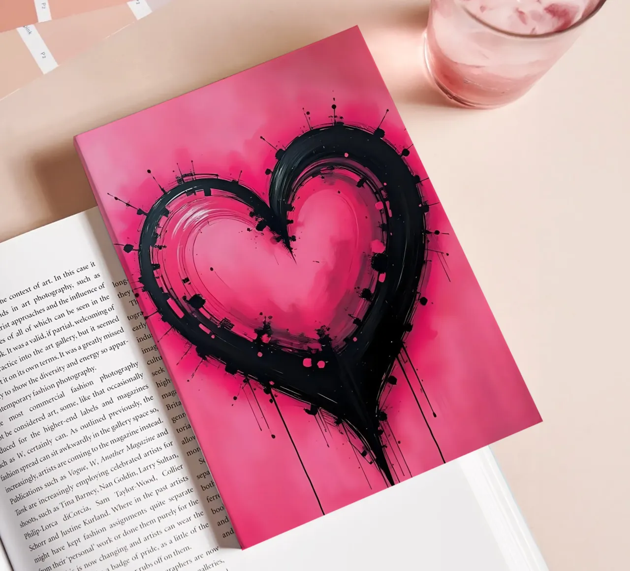 cœur_rose_noir_2 carnet de notes de Pink- und LoveArt by LK