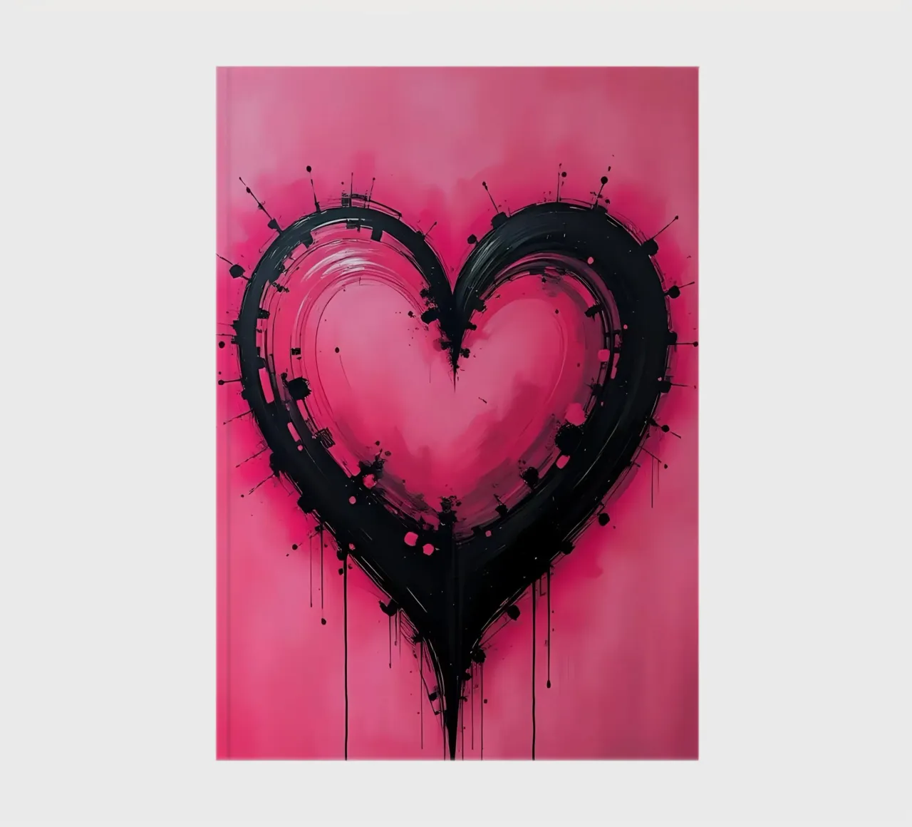 cœur_rose_noir_2 carnet de notes de Pink- und LoveArt by LK