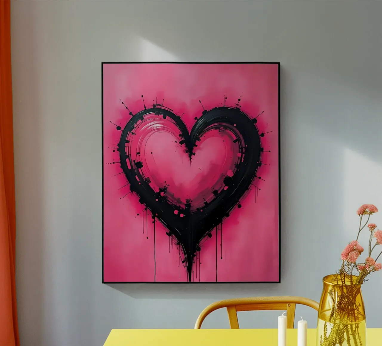 cuore_rosa_nero_2 plexiglass da Pink- und LoveArt by LK