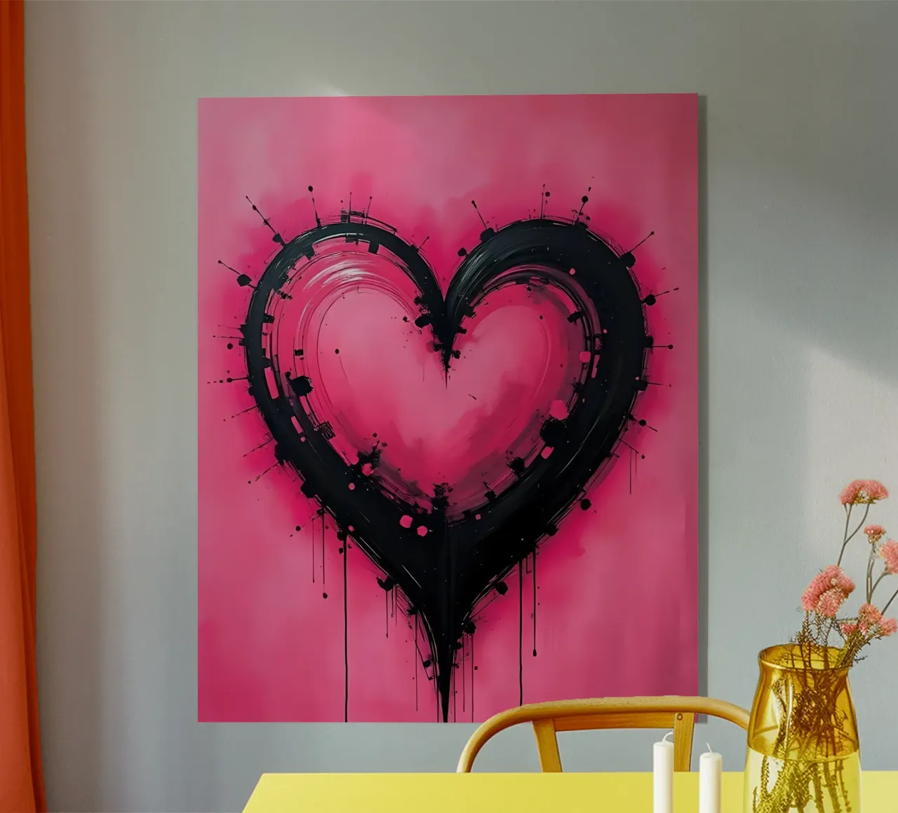 cuore_rosa_nero_2 plexiglass da Pink- und LoveArt by LK