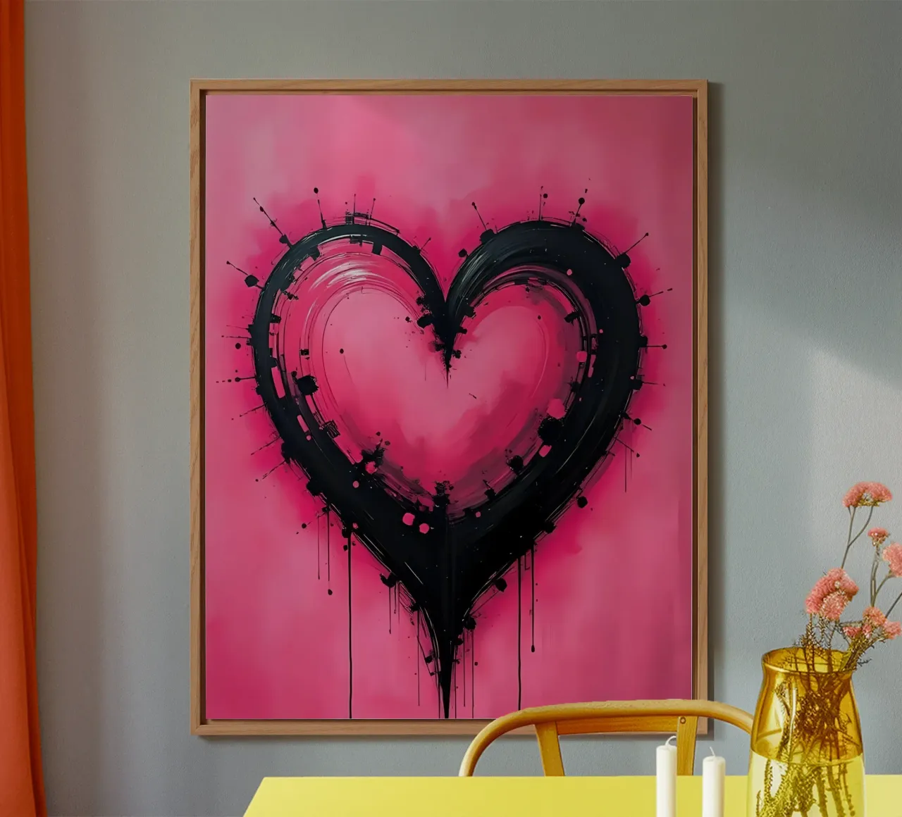 cuore_rosa_nero_2 pannello forex da Pink- und LoveArt by LK