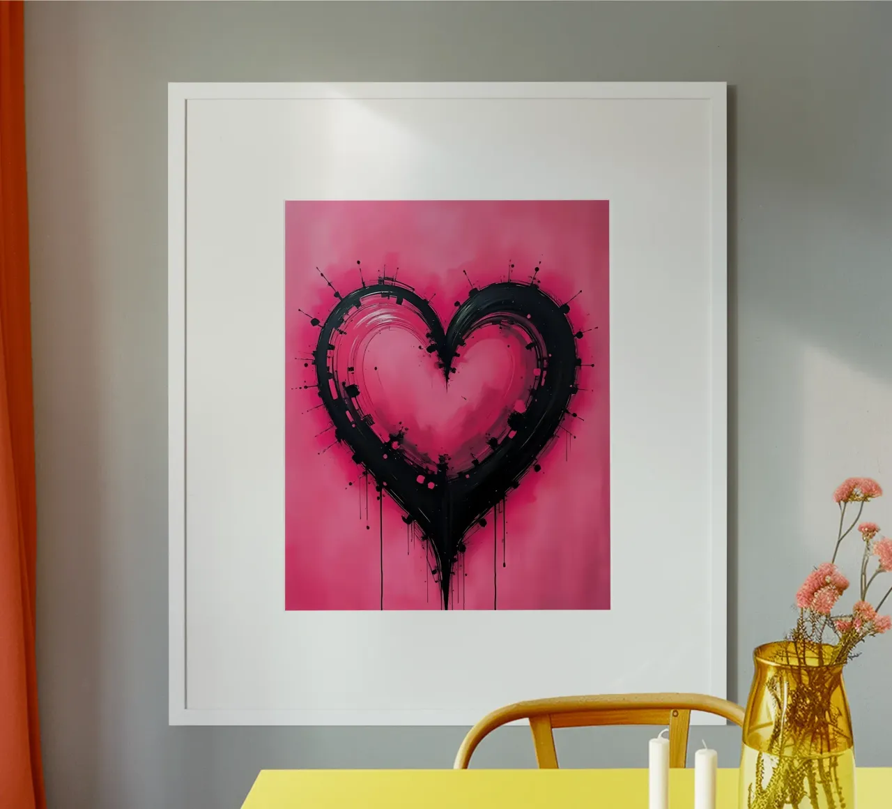 cuore_rosa_nero_2 poster da Pink- und LoveArt by LK