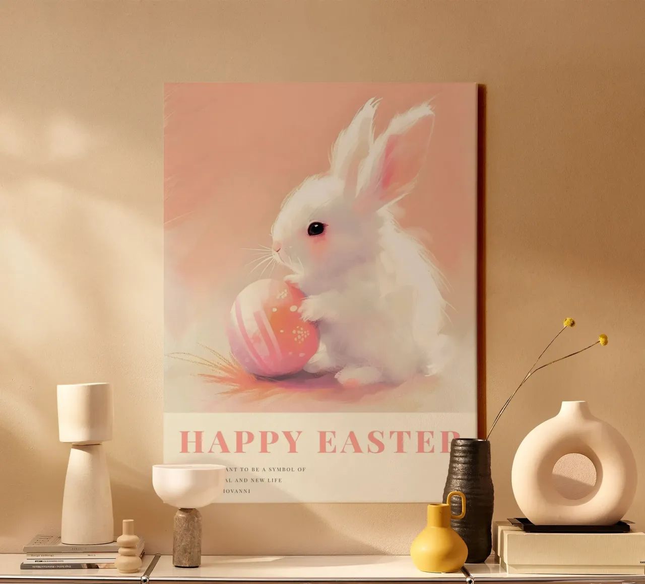 Happy Easter No 07 tela con Cornice a cassetta da treechild
