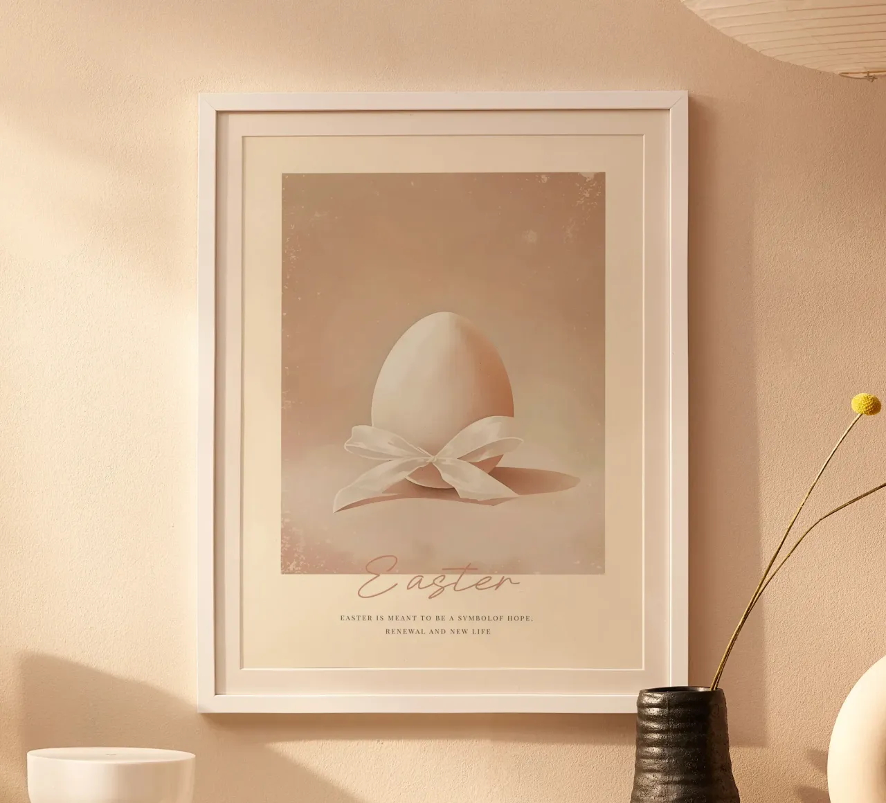 Happy Easter No 12 poster con telaio in plastica da treechild