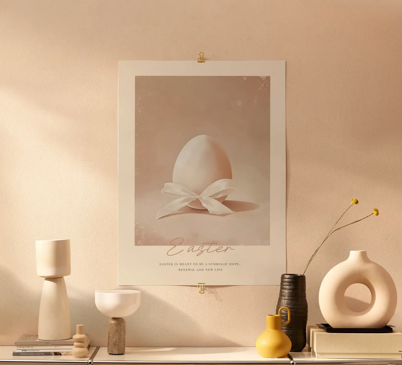Happy Easter No 12 poster con telaio in plastica da treechild