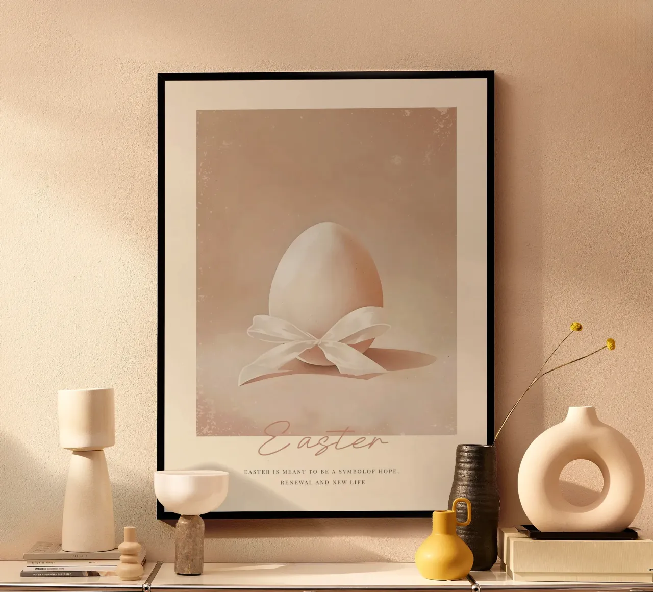 Happy Easter No 12 poster con telaio in plastica da treechild