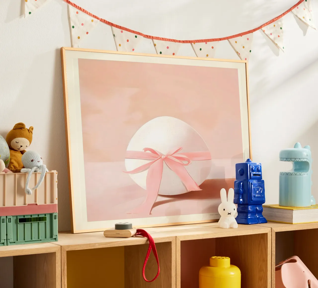 Happy Easter No 13 poster con telaio in legno da treechild