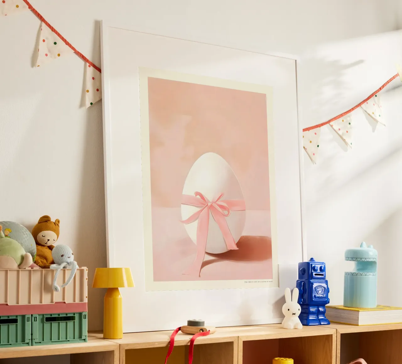 Happy Easter No 13 poster con telaio in legno da treechild