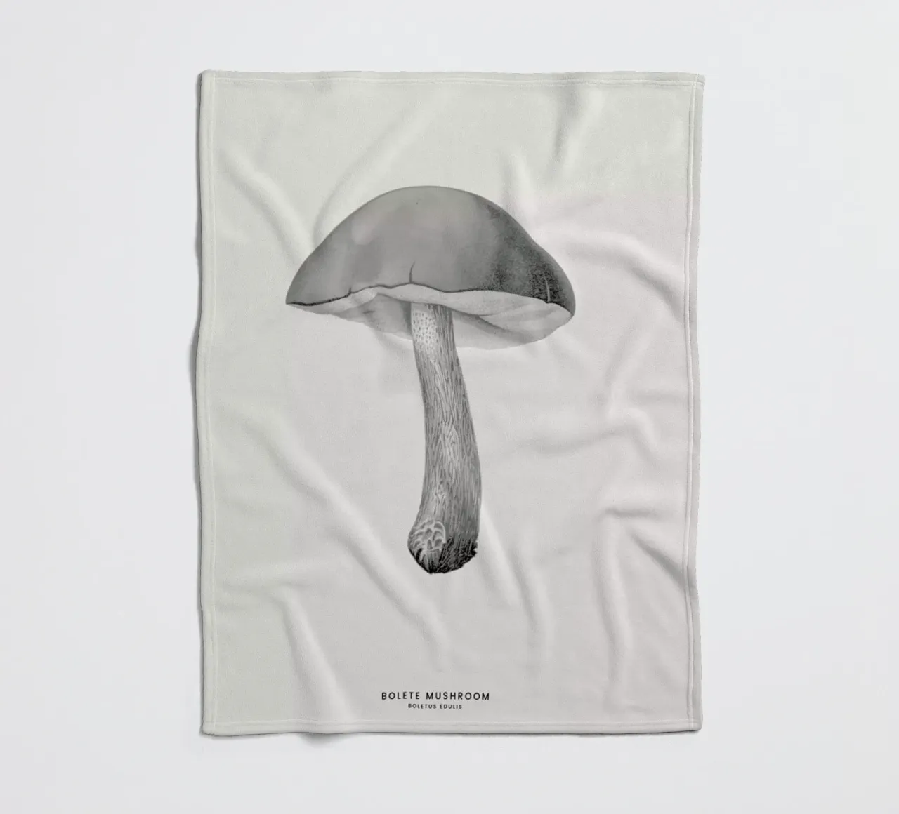 Bolete Mushroom fleece blanket by Flora & Fauna