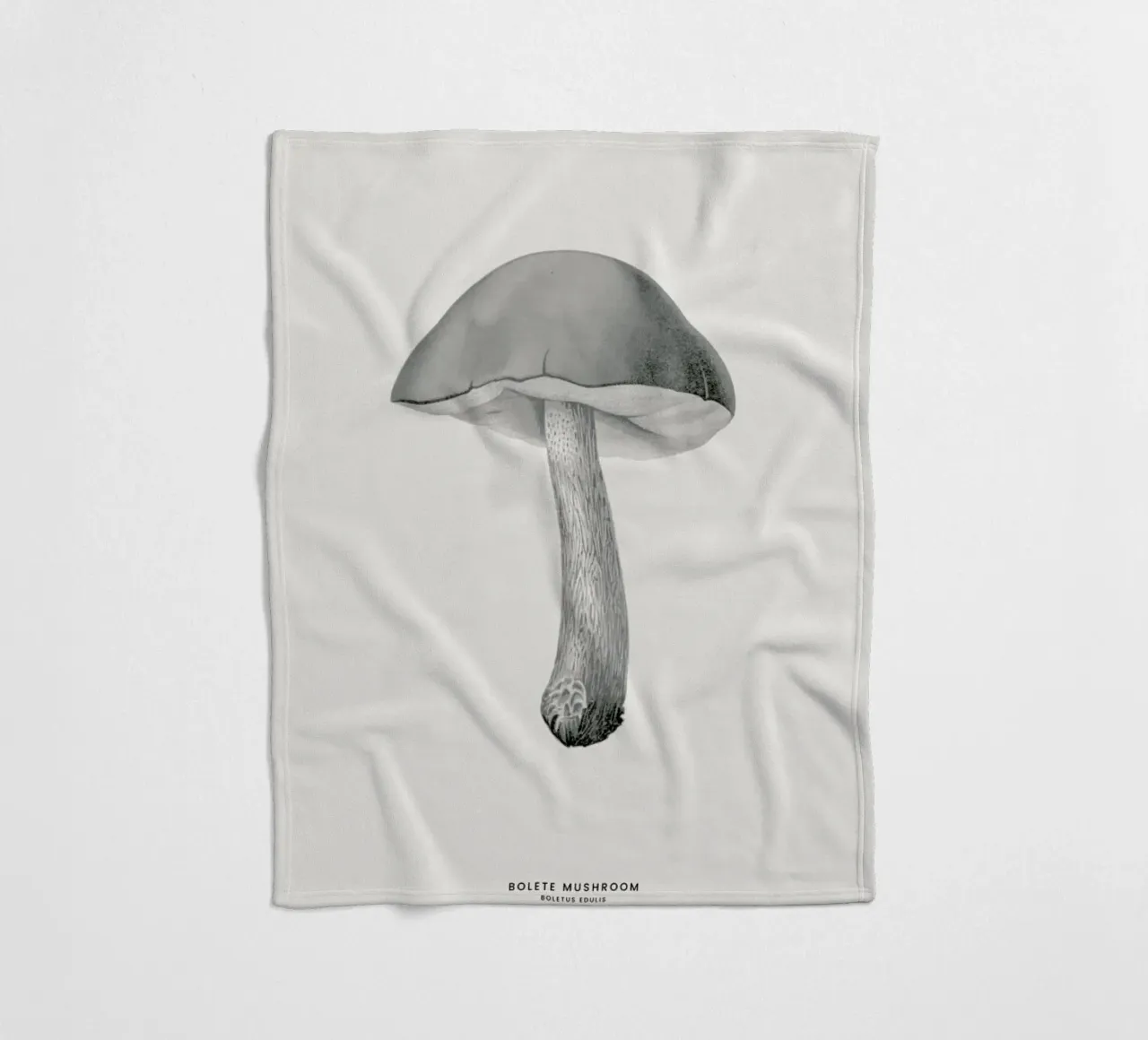 Bolete Mushroom fleece blanket by Flora & Fauna