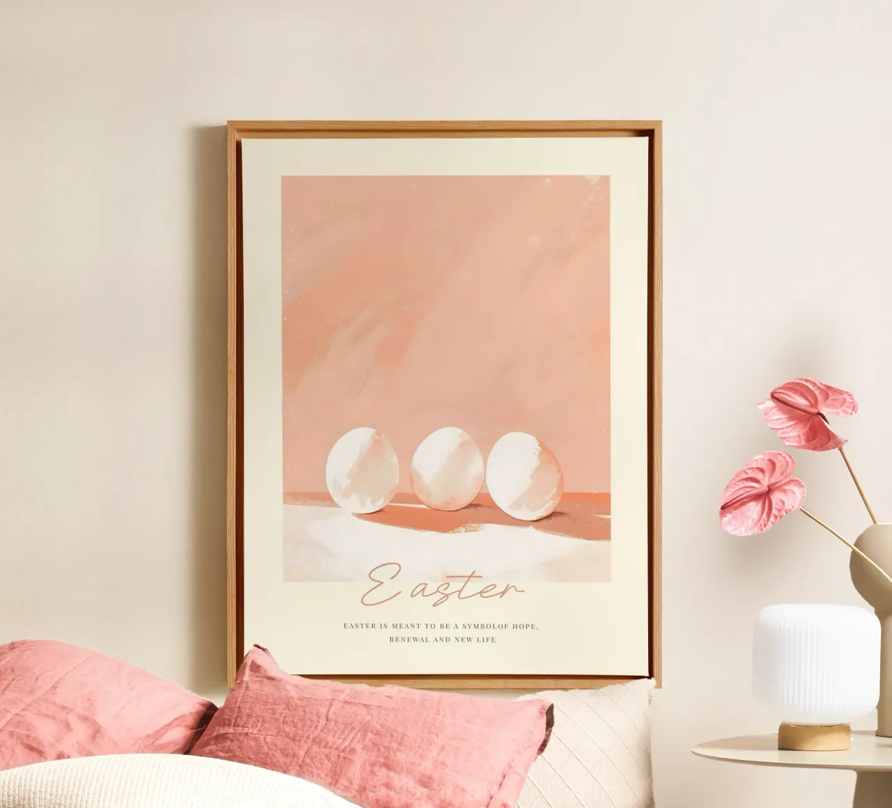 Happy Easter No 15 canvas met Baklijst van treechild