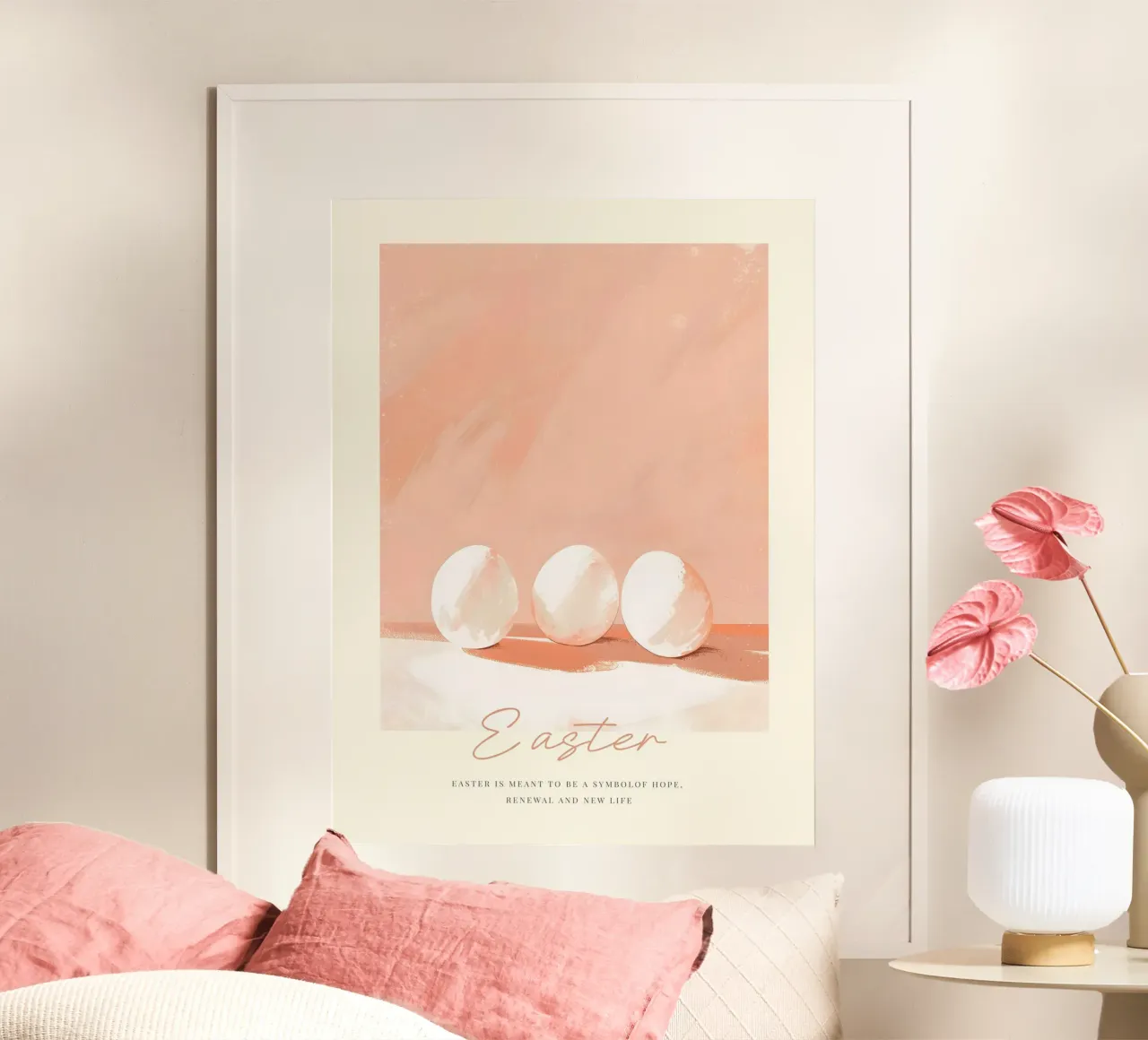 Happy Easter No 15 poster con telaio in alluminio da treechild