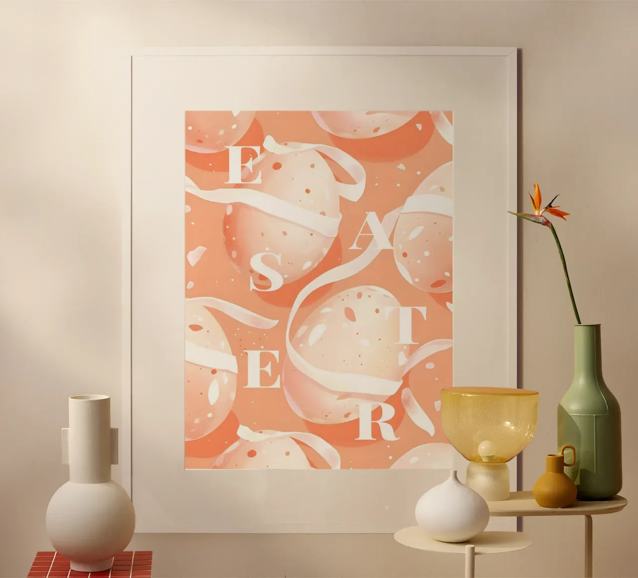 Happy Easter No 16 poster con telaio in plastica da treechild
