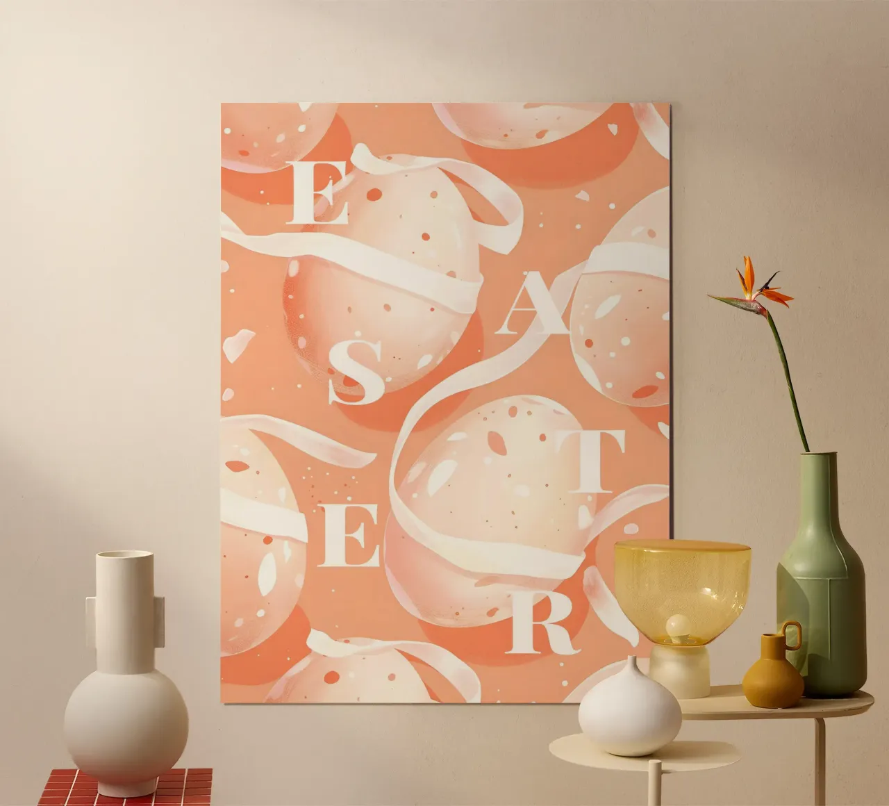 Happy Easter No 16 poster con telaio in plastica da treechild